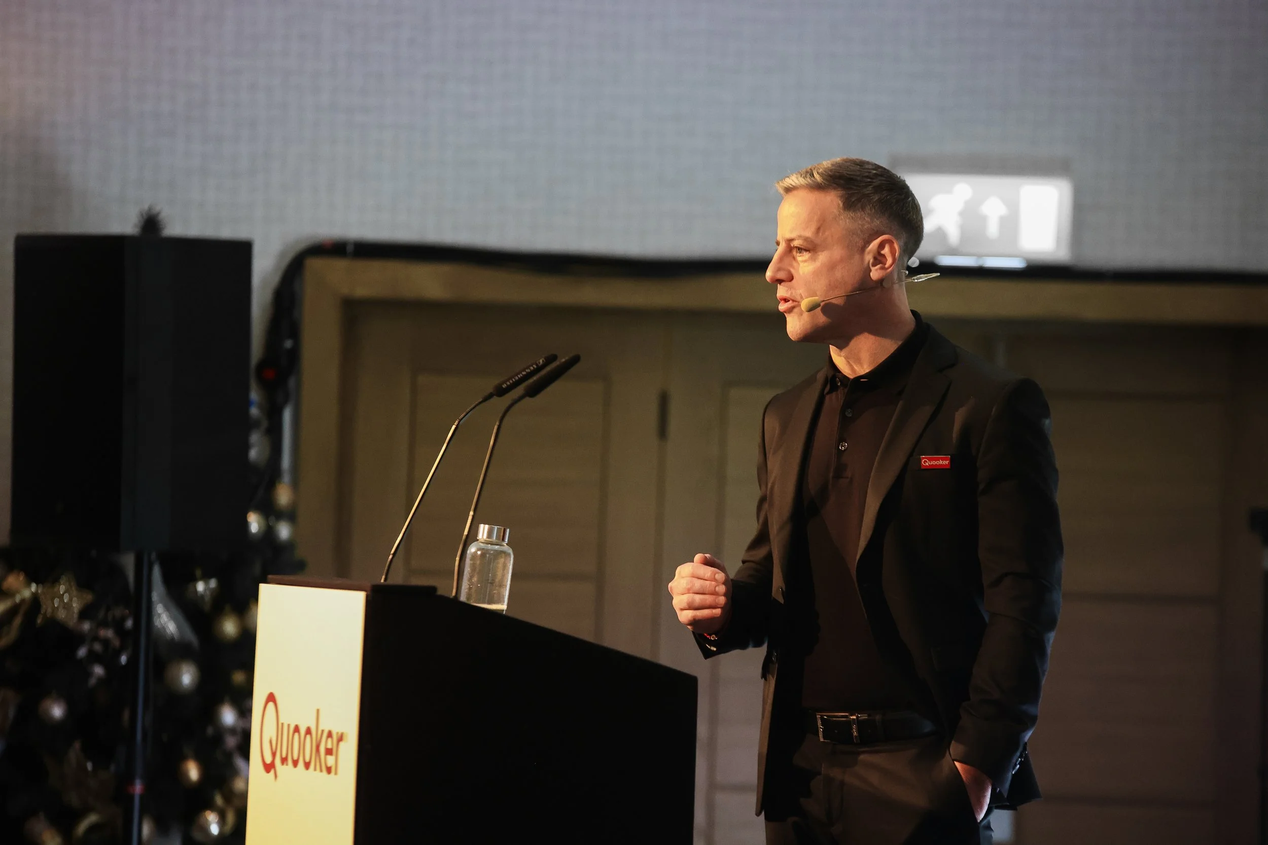 conference speaker on stage