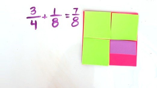 fraction addition with paper  model