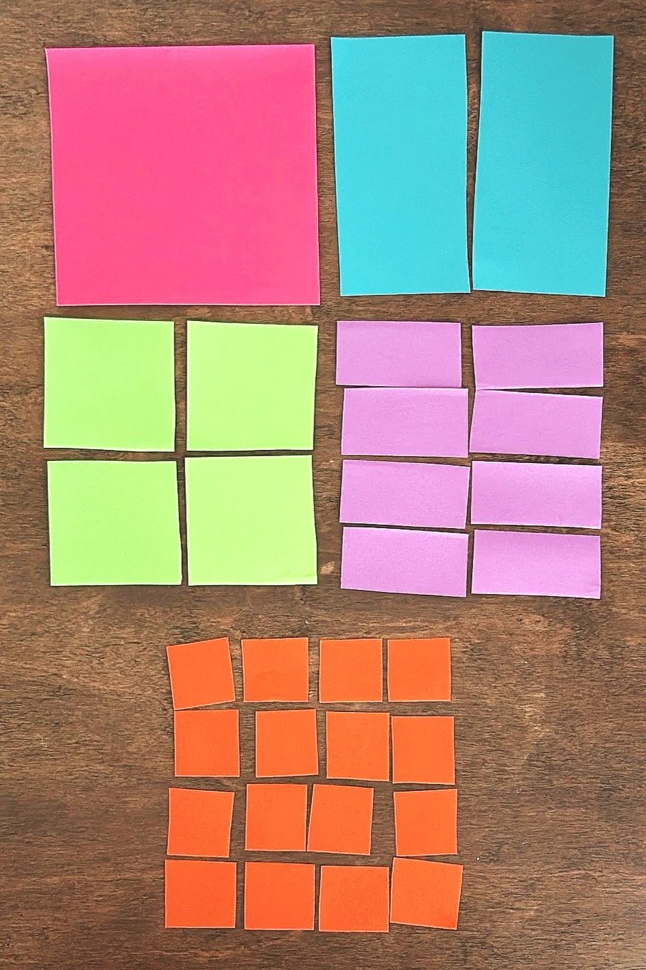 Fraction paper models