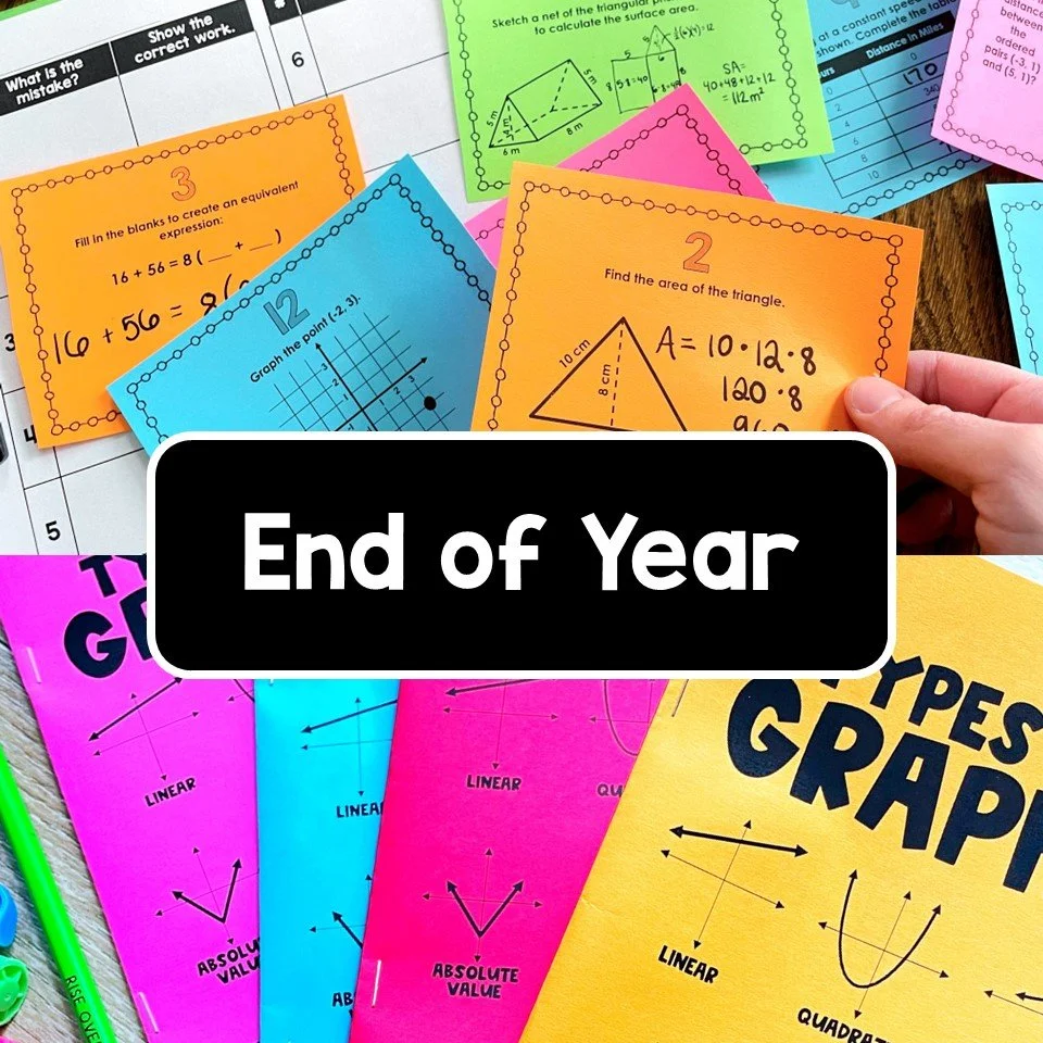 End of the year math activities by Rise over Run