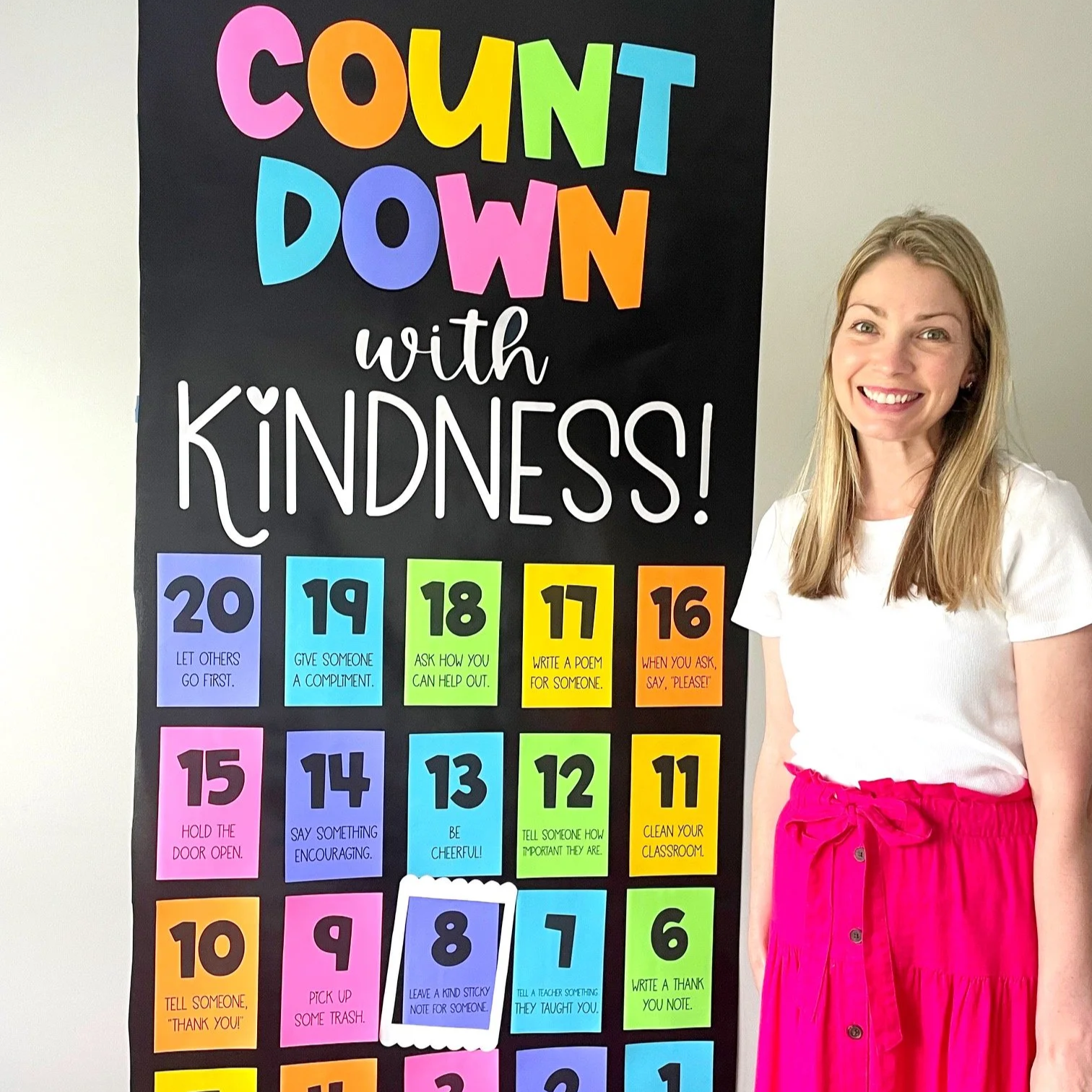 door decoration by Rise over Run with countdown with kindness