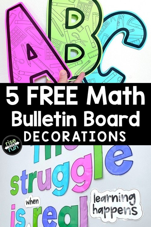 Free Math Bulletin Board Ideas for Middle School — Rise over Run