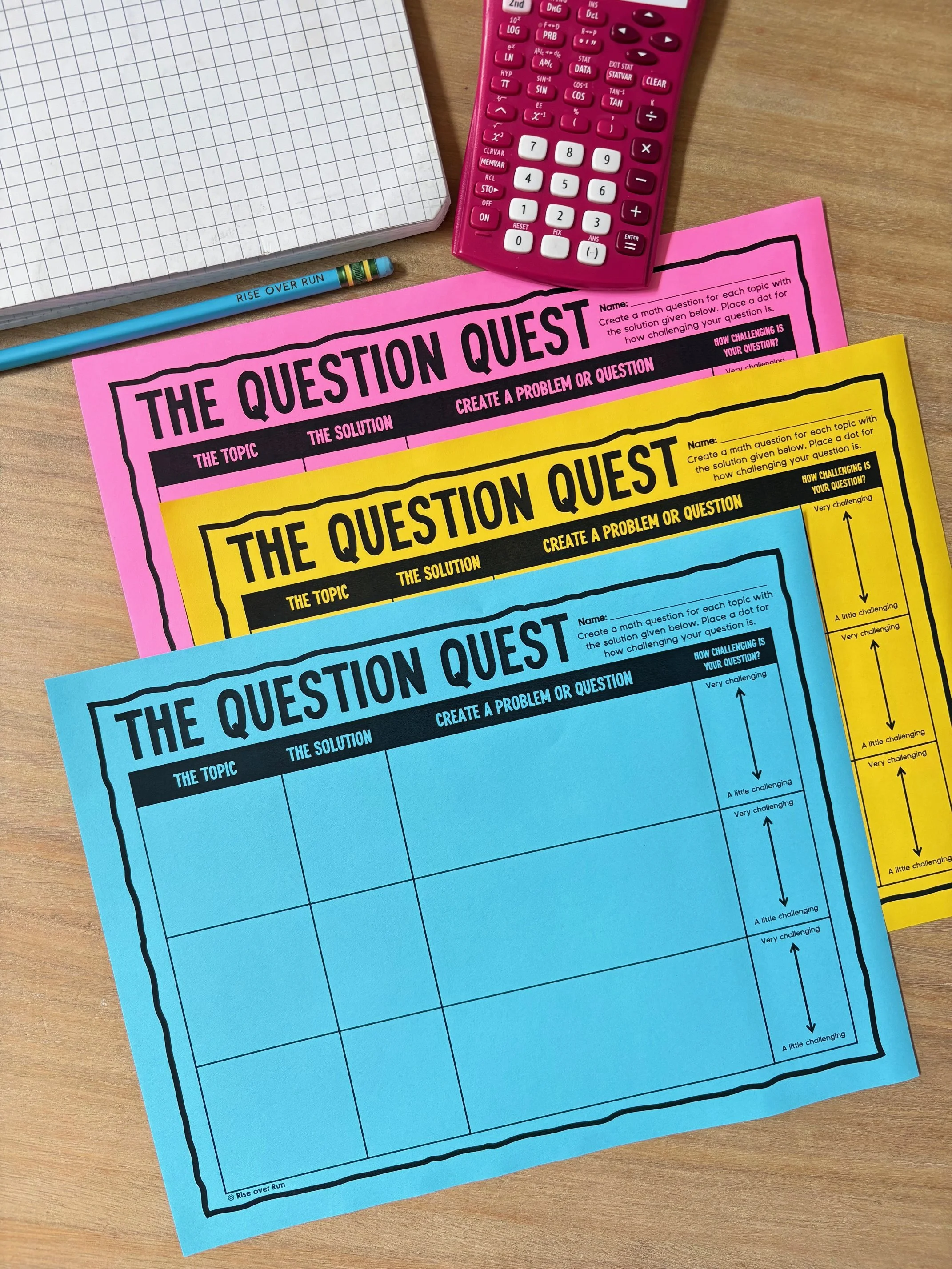Question Quest Review Activity from Rise over Run