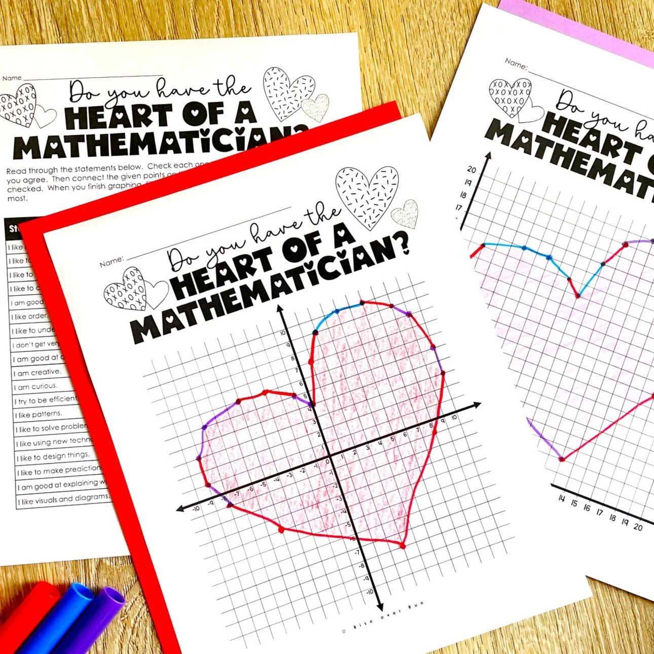 coordinate graph with a heart worksheets