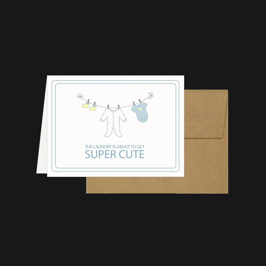 Greeting Card Super Cute Laundry