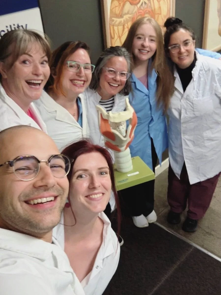 Anatomy nerd adventures continued! 🧠

I spent yesterday at the University of Glasgow anatomy lab learning with fellow voice nerds as our wonderfully knowledgable and patient anatomist Jasmine guided us through multiple head, neck &amp; torso specime