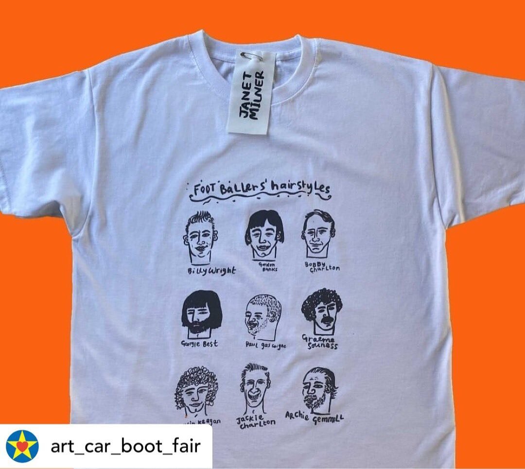 The old ones are the best 😀🙃Posted @withregram &bull; @art_car_boot_fair Still looking for the perfect gift? We've got you covered ⚽️ 👨&zwj;🦰 💇&zwj;♂️⁠
Only a few of these fabulous t-shirts by @janetmilnersart left in the ACBFSHOP 🏃 Link in Bio