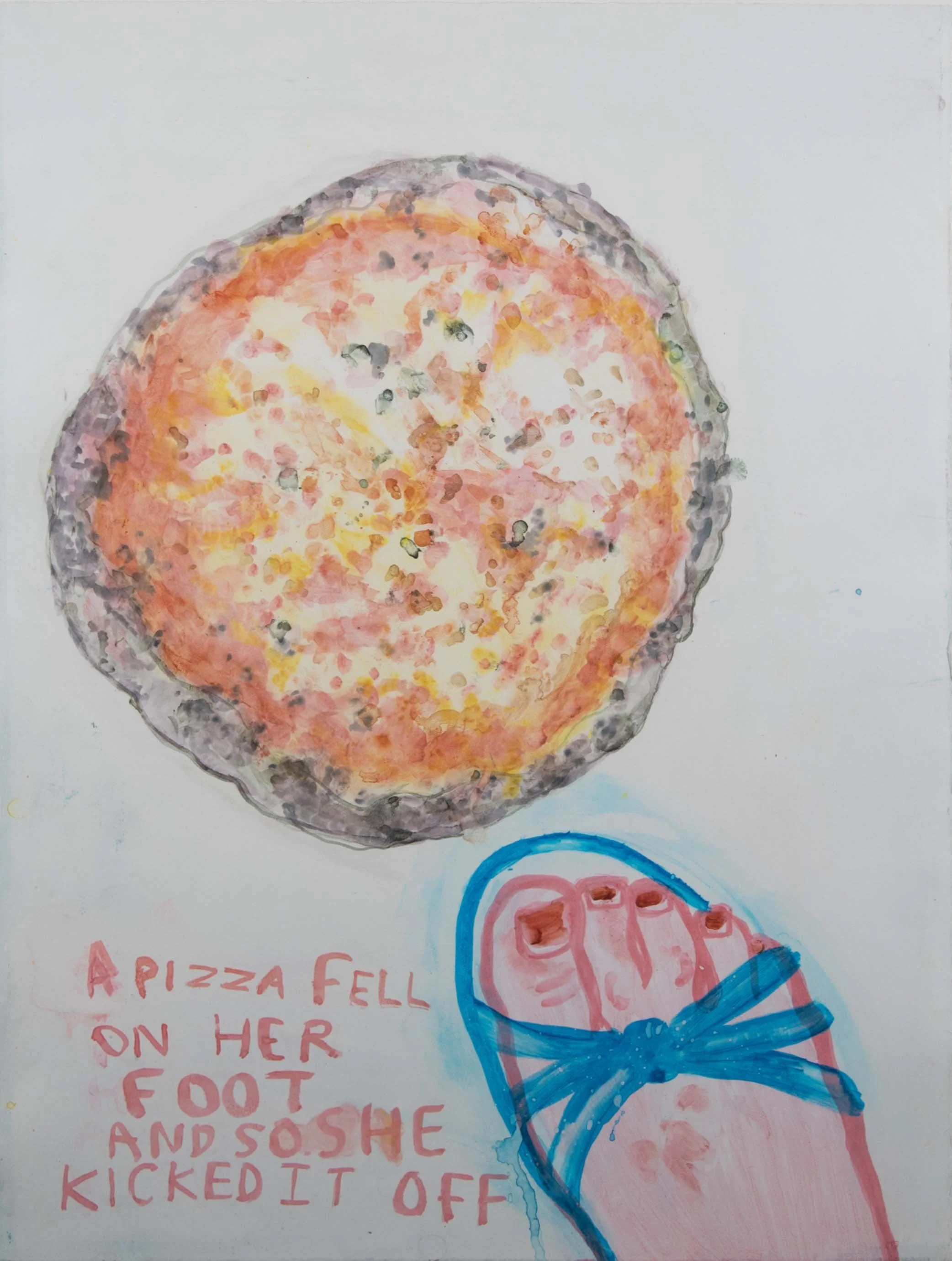 A Pizza Fell on Her Foot