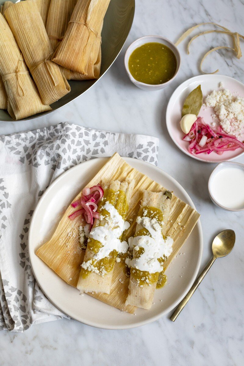 Dozen of Handmade  Smoked Poblano Cheese Tamales