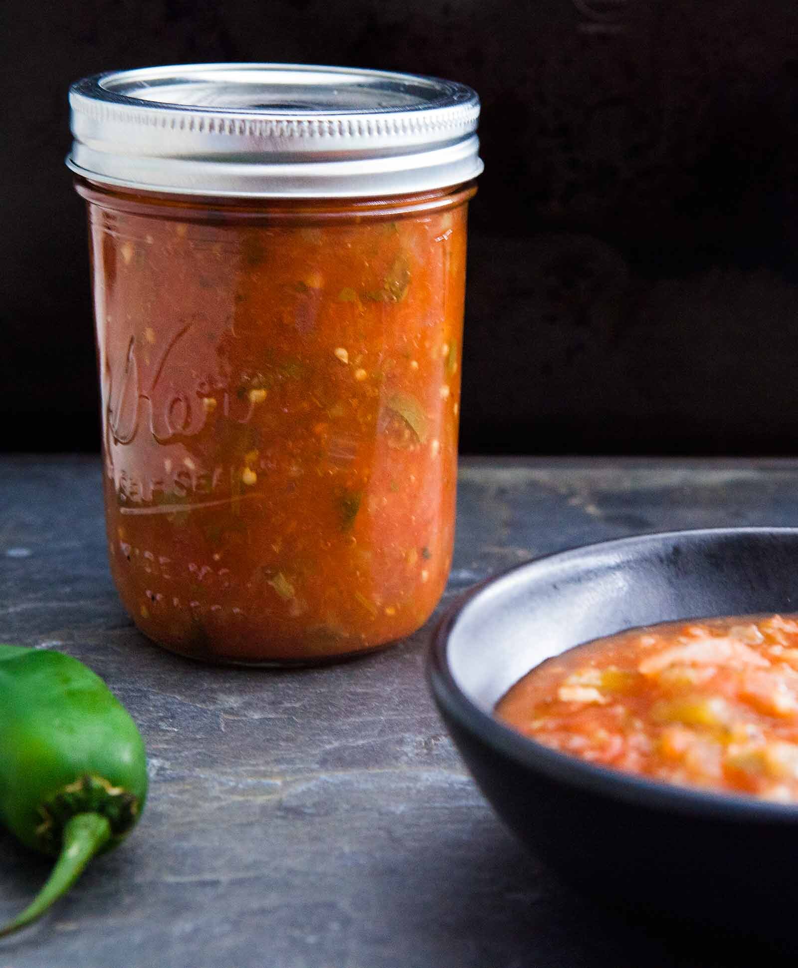Fresh Jar of Red Salsa
