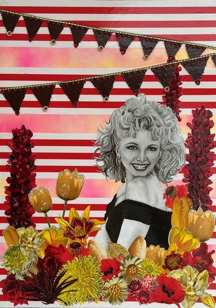 Oliva Newton John 70x50cm mixed media £300