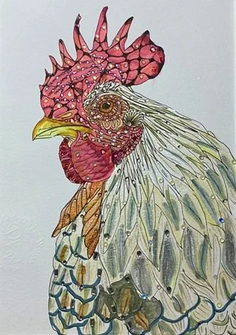 Chicken Left - 21x20.5cm £67 unframed - £87 framed