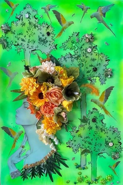 Paradise - 90x60cm - mixed media - £300