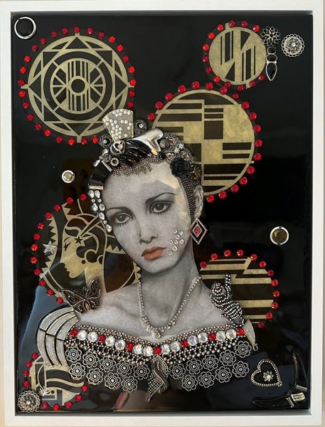 Twiggy art deco - mixed media - 70x50cm - £250