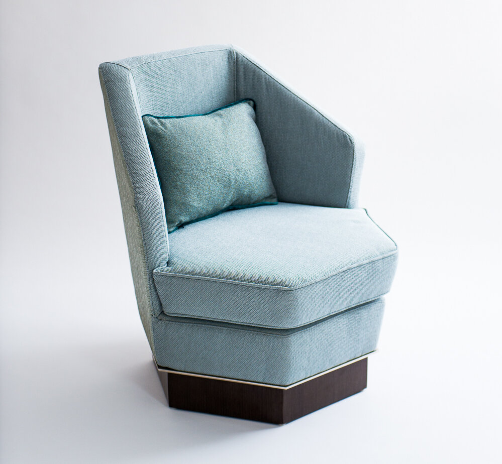 Interior Designers Bath bespoke furniture Octagonal Swivel Armchair
