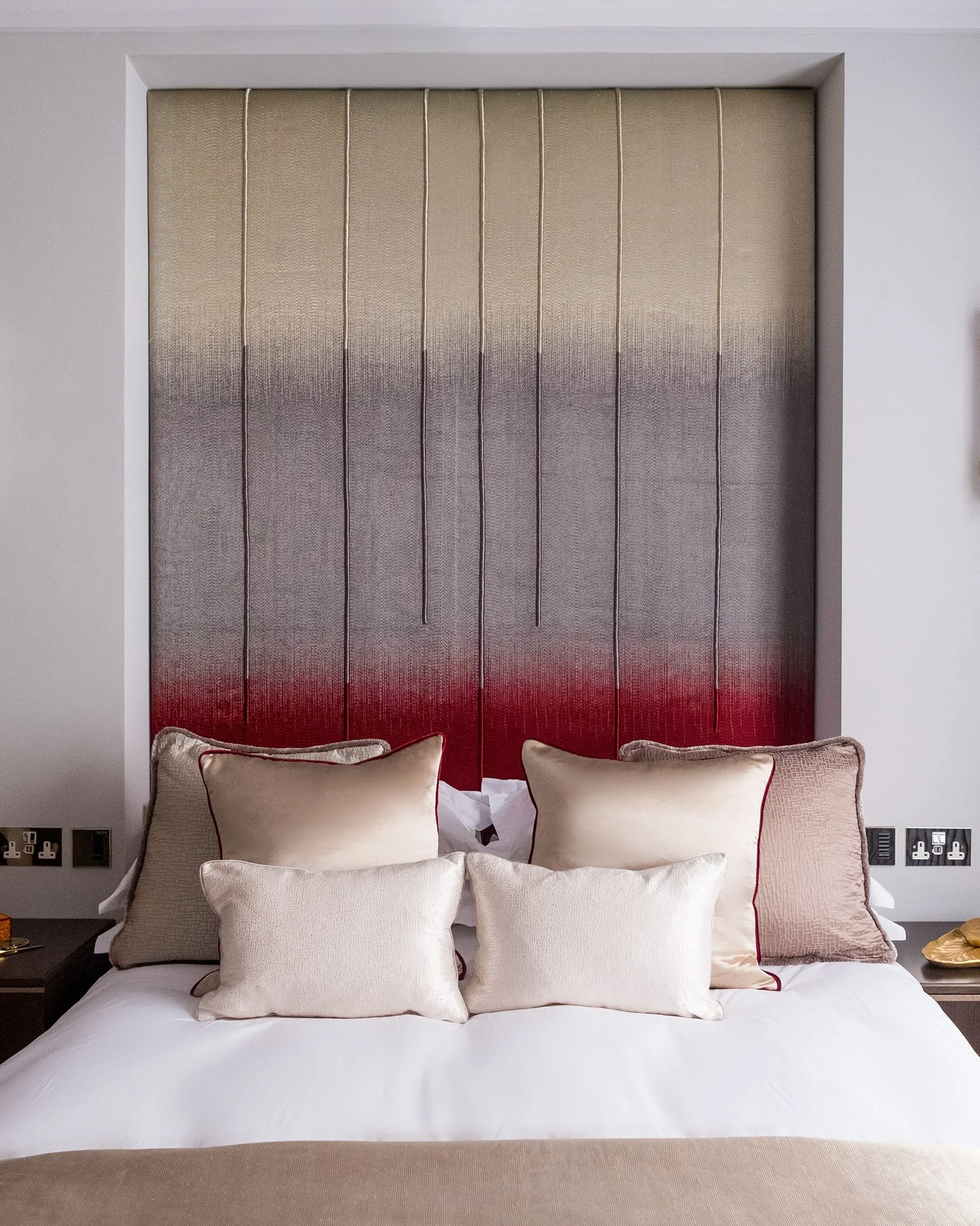Creating the bedrooms at Belgravia House with @fameedkhalique allowed us to get creative and work with a whole range of fabrics and textiles to bring the inspiration of London rain to life. Our clients had a very particular aesthetic in mind for the 