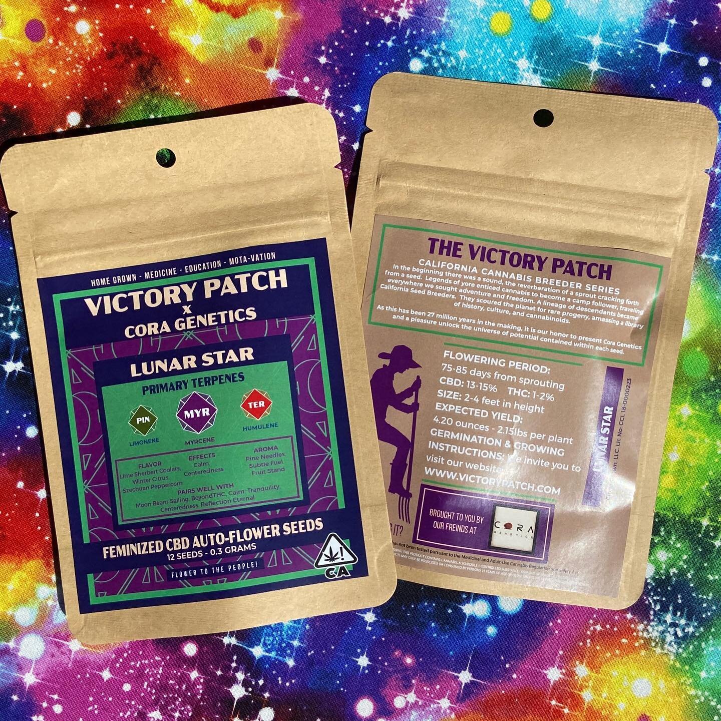 We&rsquo;re pretty stoked to announce a new Victory Patch variety, Lunar Star!  This far out 14:1 CBD rich strain was a passion project with our friends over at @coragenetics.  Perfect for those looking to chill out and recenter their Chi, this autof
