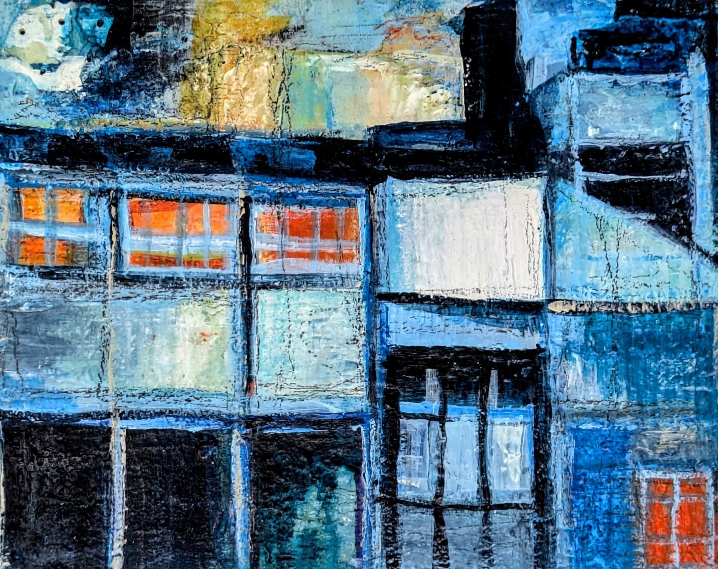 Factory lights

Mixed media on board.