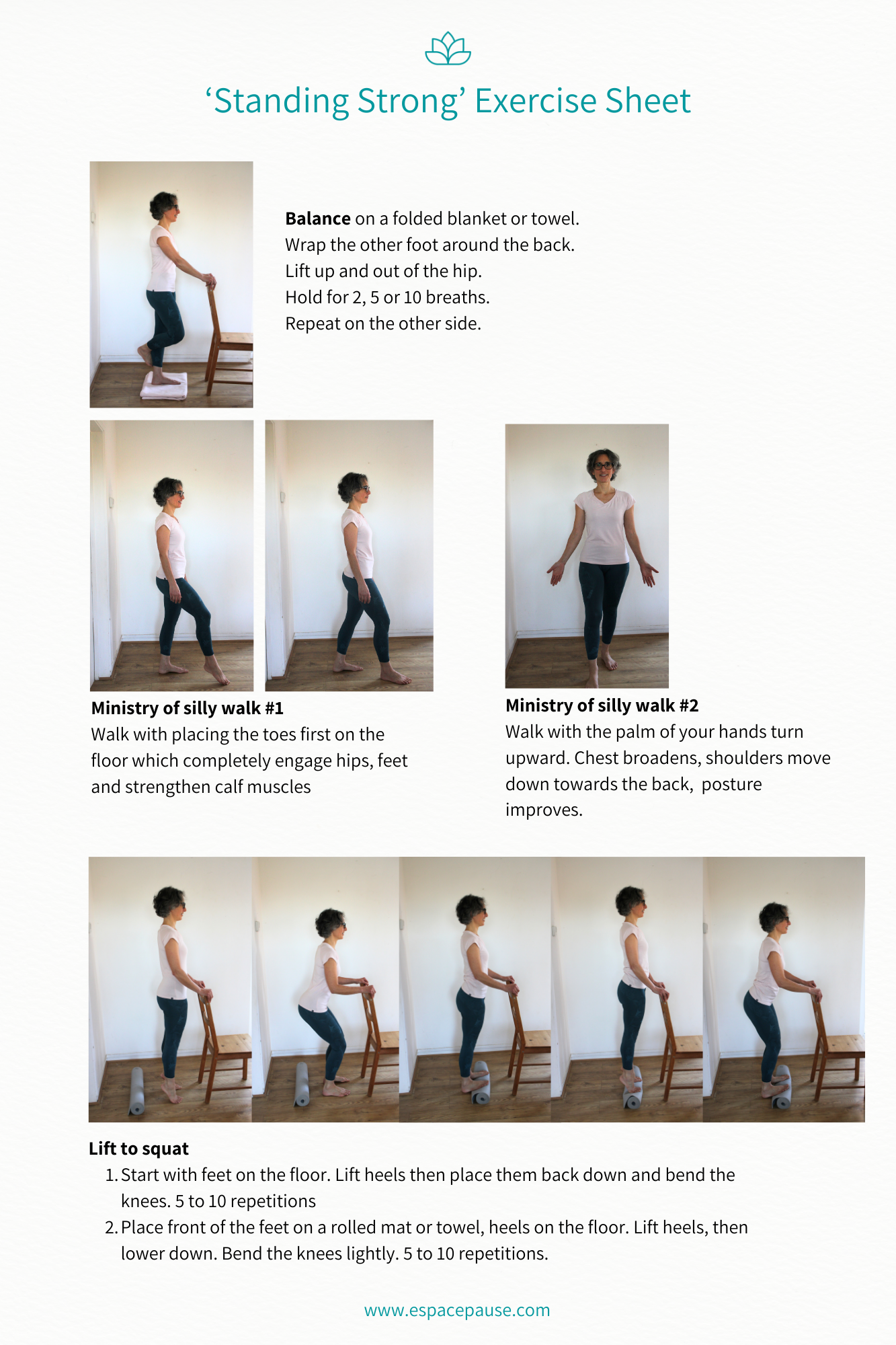 Standing Strong Exercise Sheet