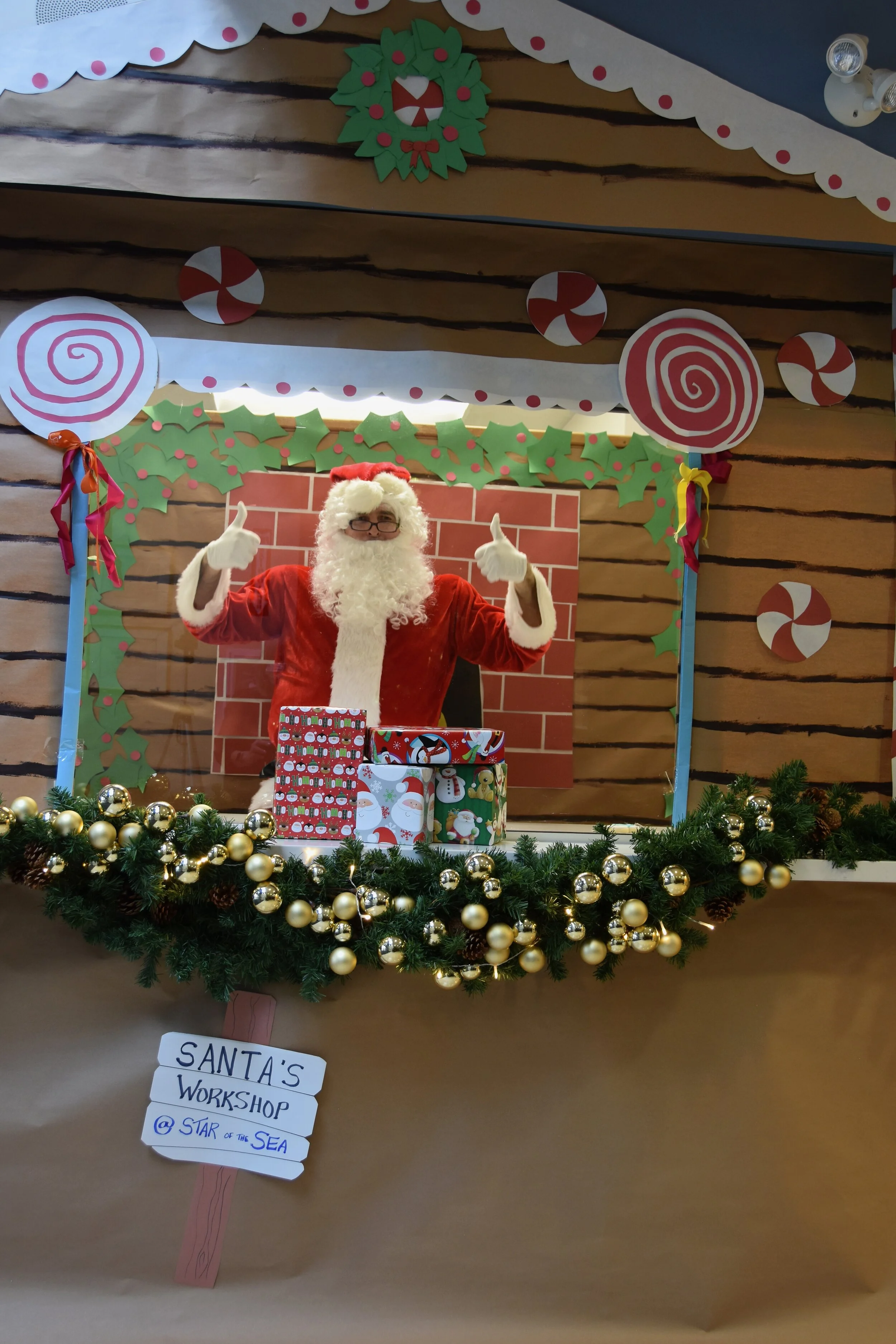 Grade 6A photos with Santa