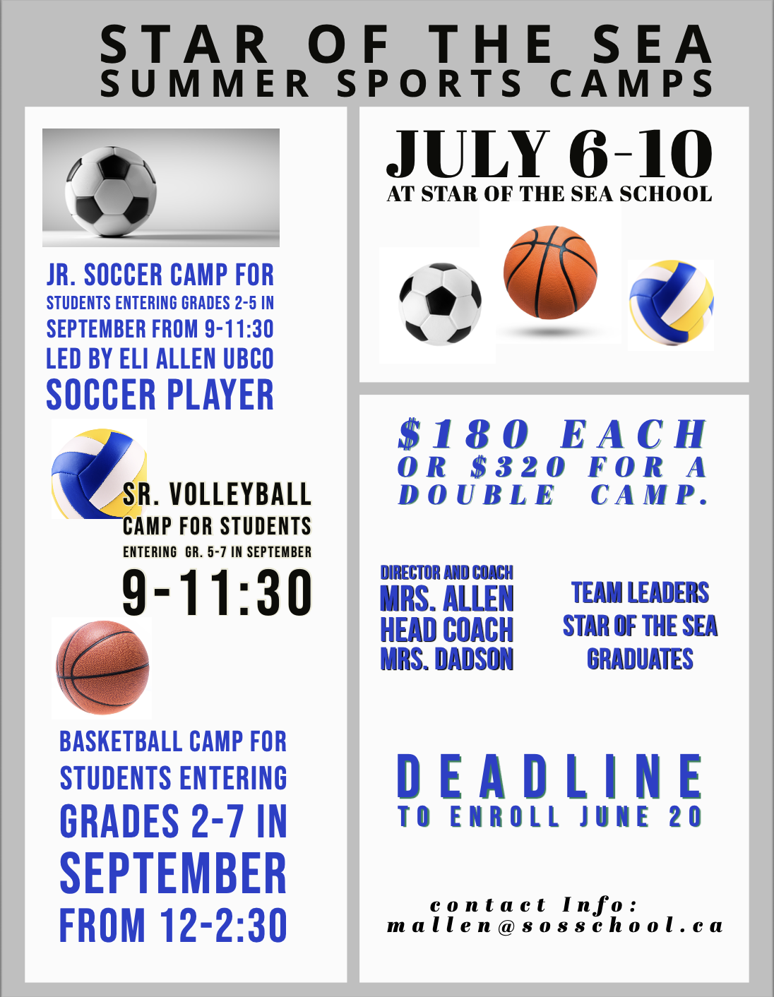 ☀️ Summer Break Sport Camps☀️