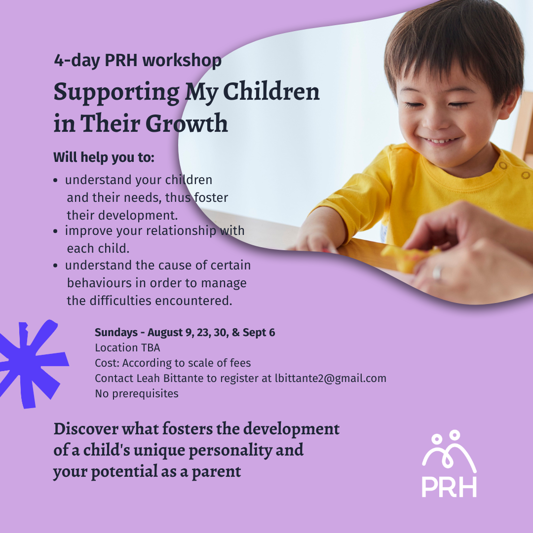 Supporting My Children in Their Growth – A Workshop for Parents, Grandparents, and Educators