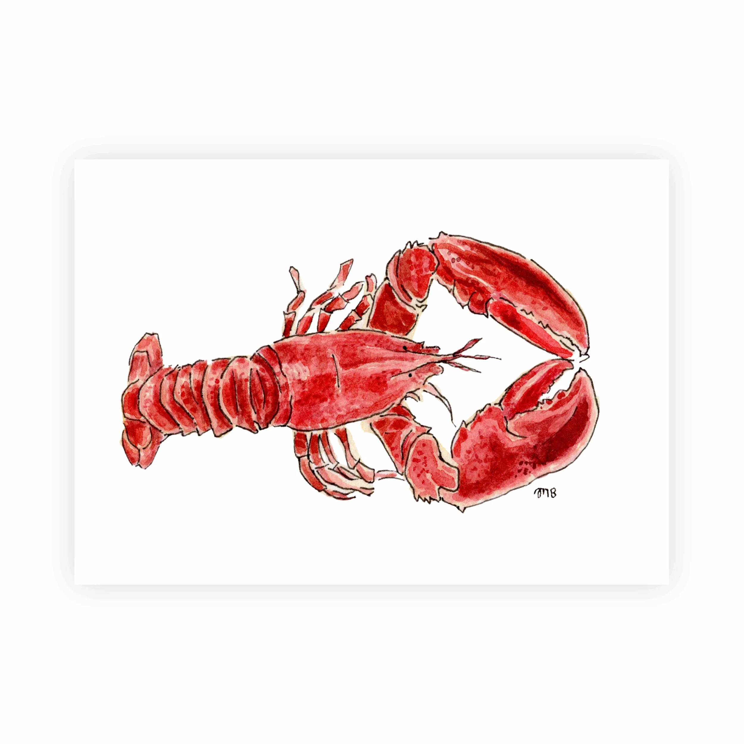 Lobster Watercolor Painting Print | 5x7" Unframed
