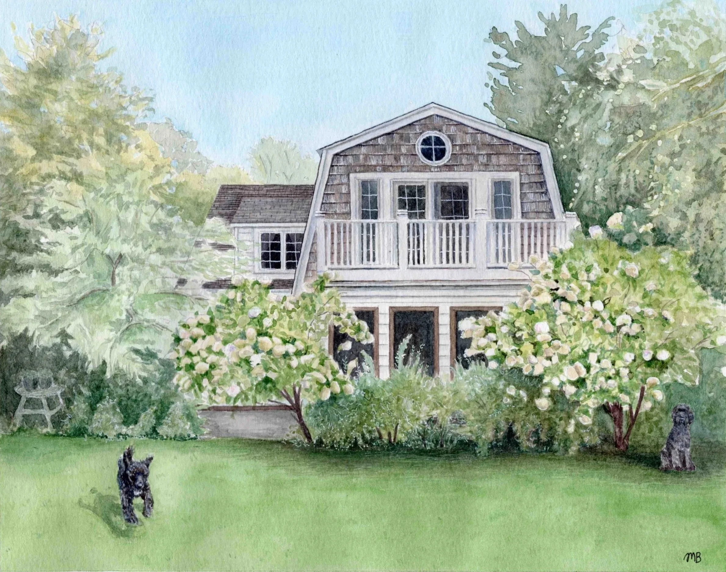 8x10" watercolor house portrait