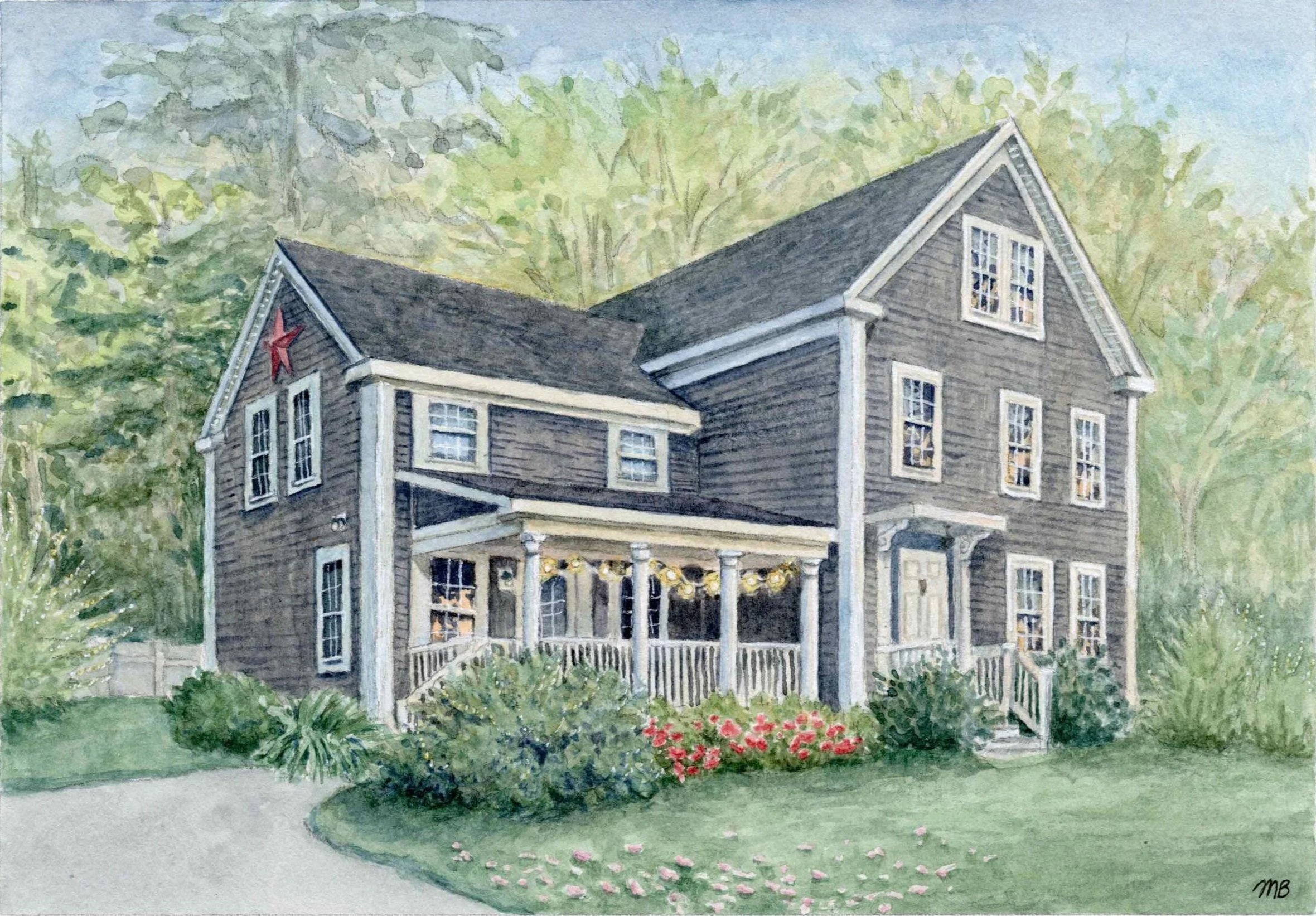 5x7" watercolor house portrait, 2026