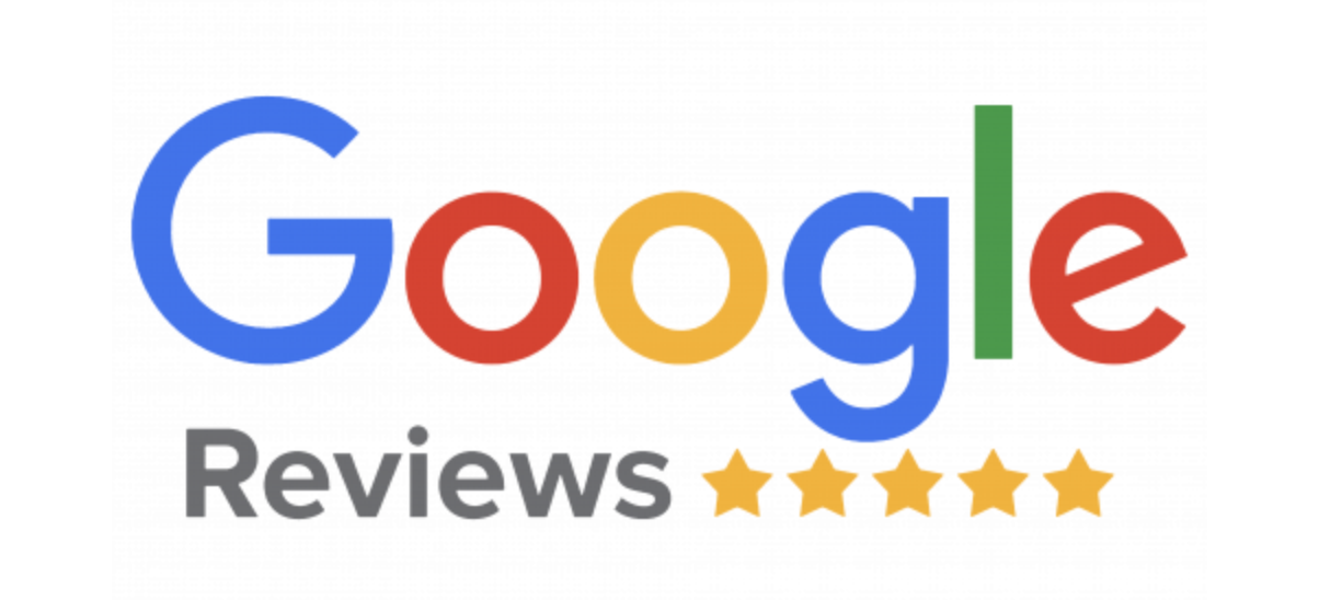 Google Reviews logo with five gold stars.