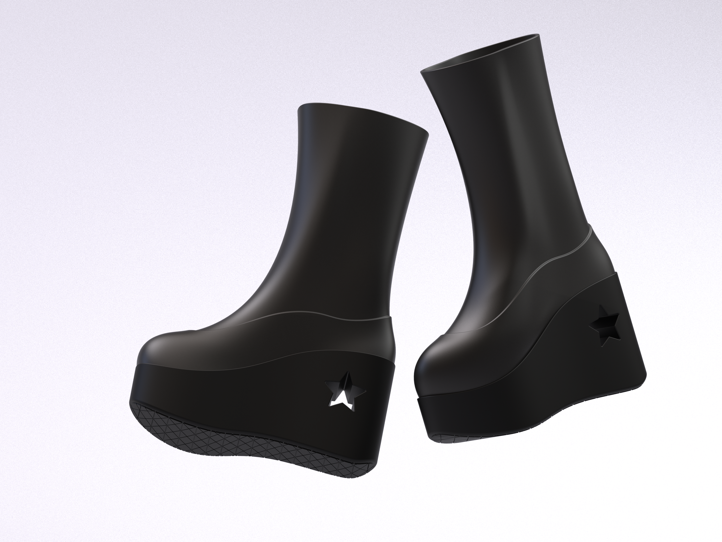 platform boot made using surfacing in solidworks
