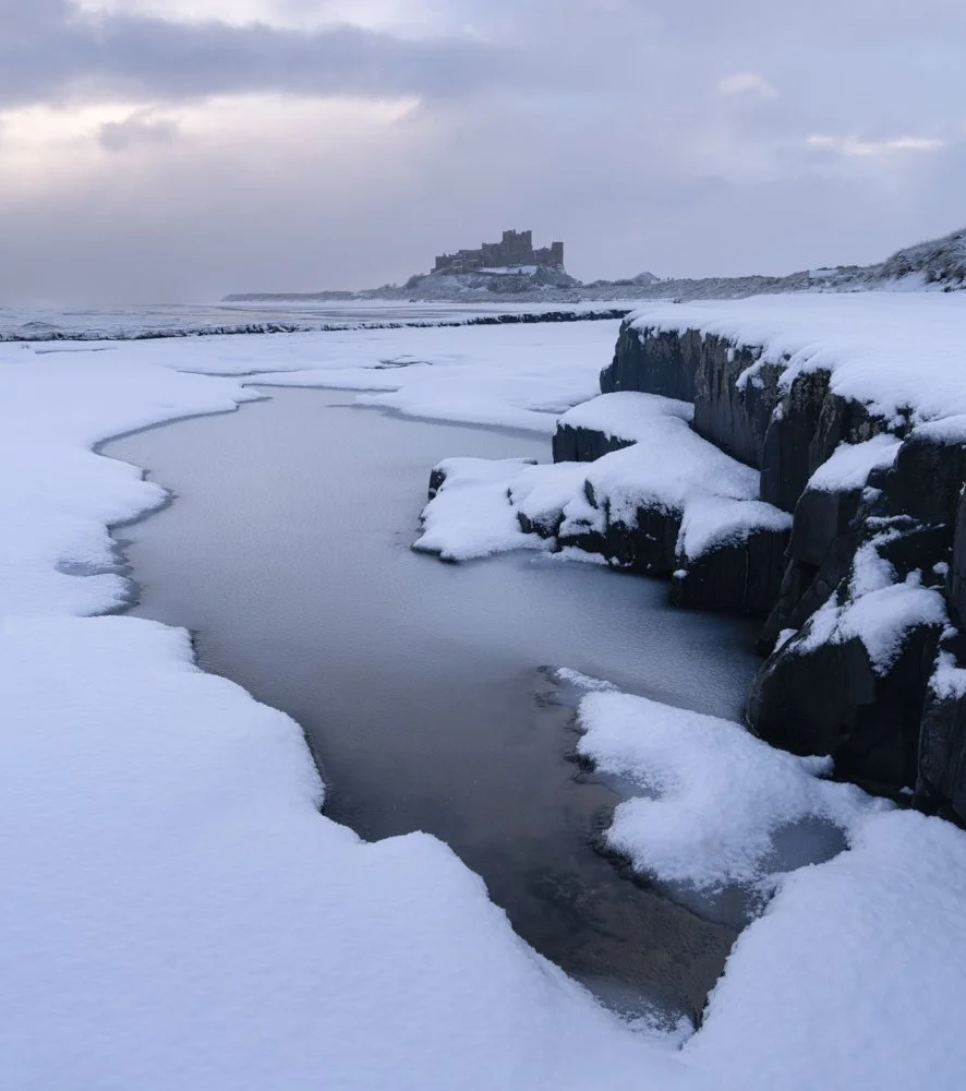 Snowy rock pool