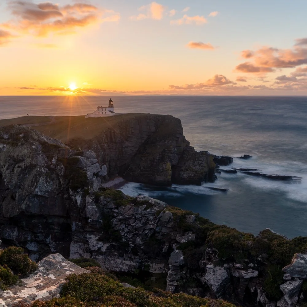 Stoer Lighthouse at sunset