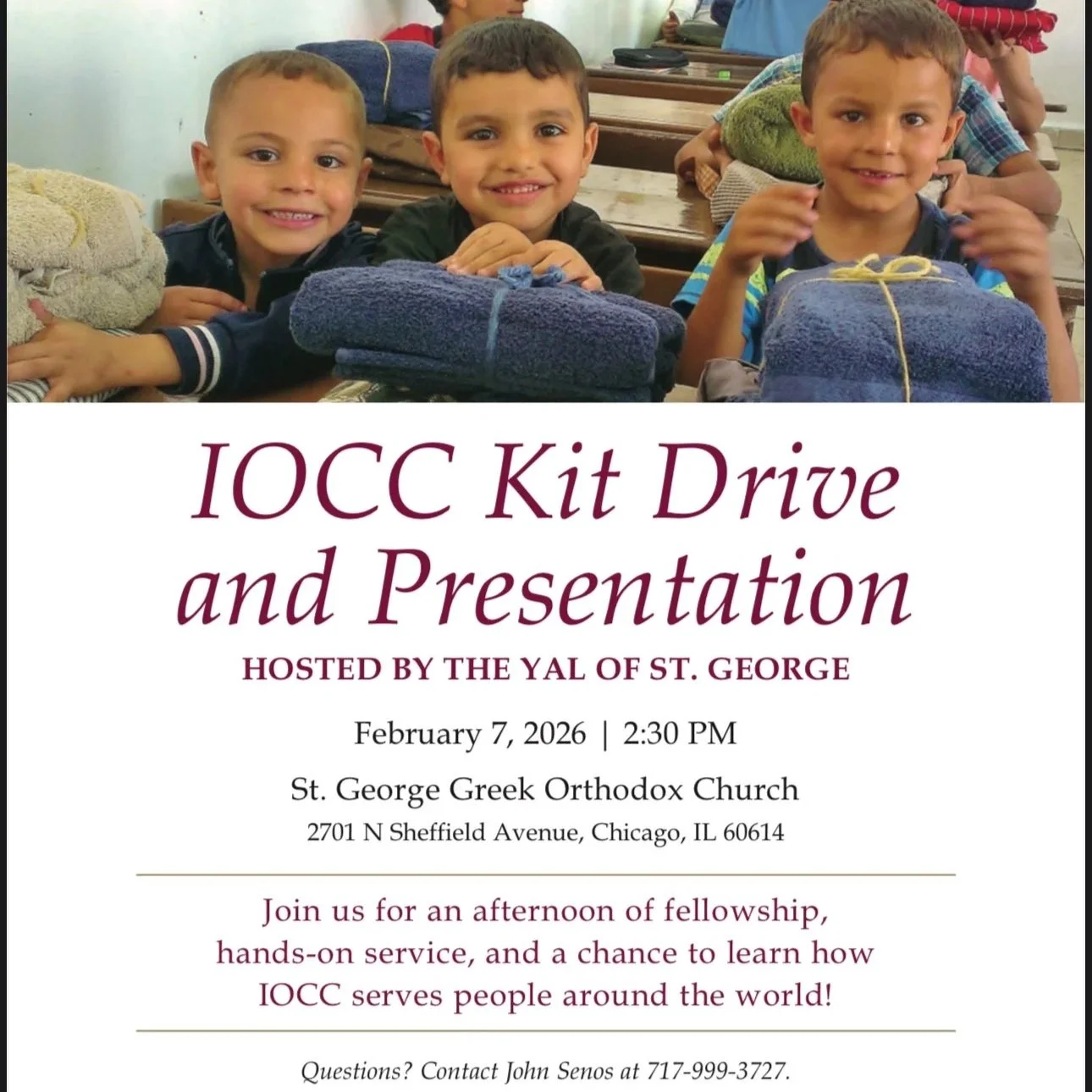 YAL Service Project - IOCC Kit Drive
