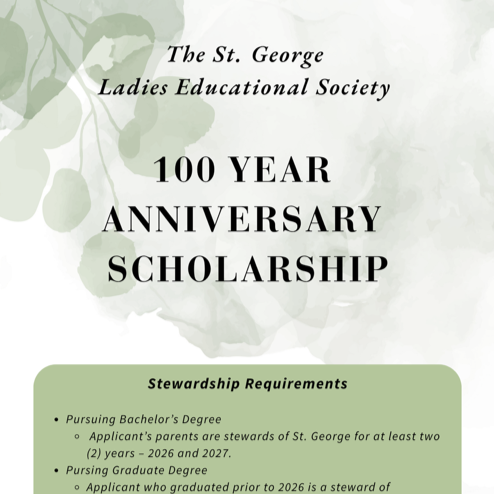 Ladies Educational Society 10 Anniversary Scholarship 
