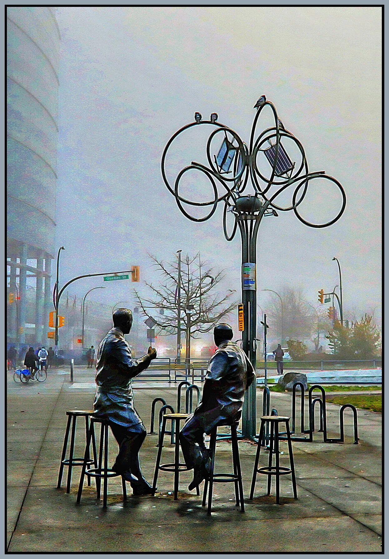 Science World Art in Fog_Nov 29_2023_HDR_5E1119_1_peCross Hatched Illstr_4x6s.jpg