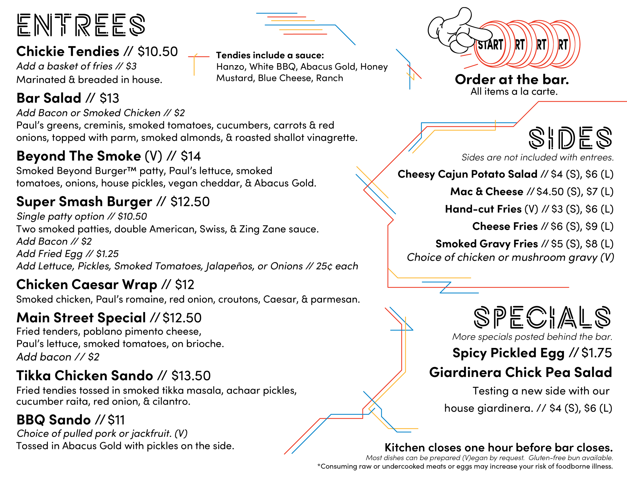 Regular Menu — Transmission Arcade