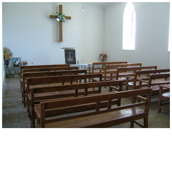 Interior, first American church in Iran (1853)