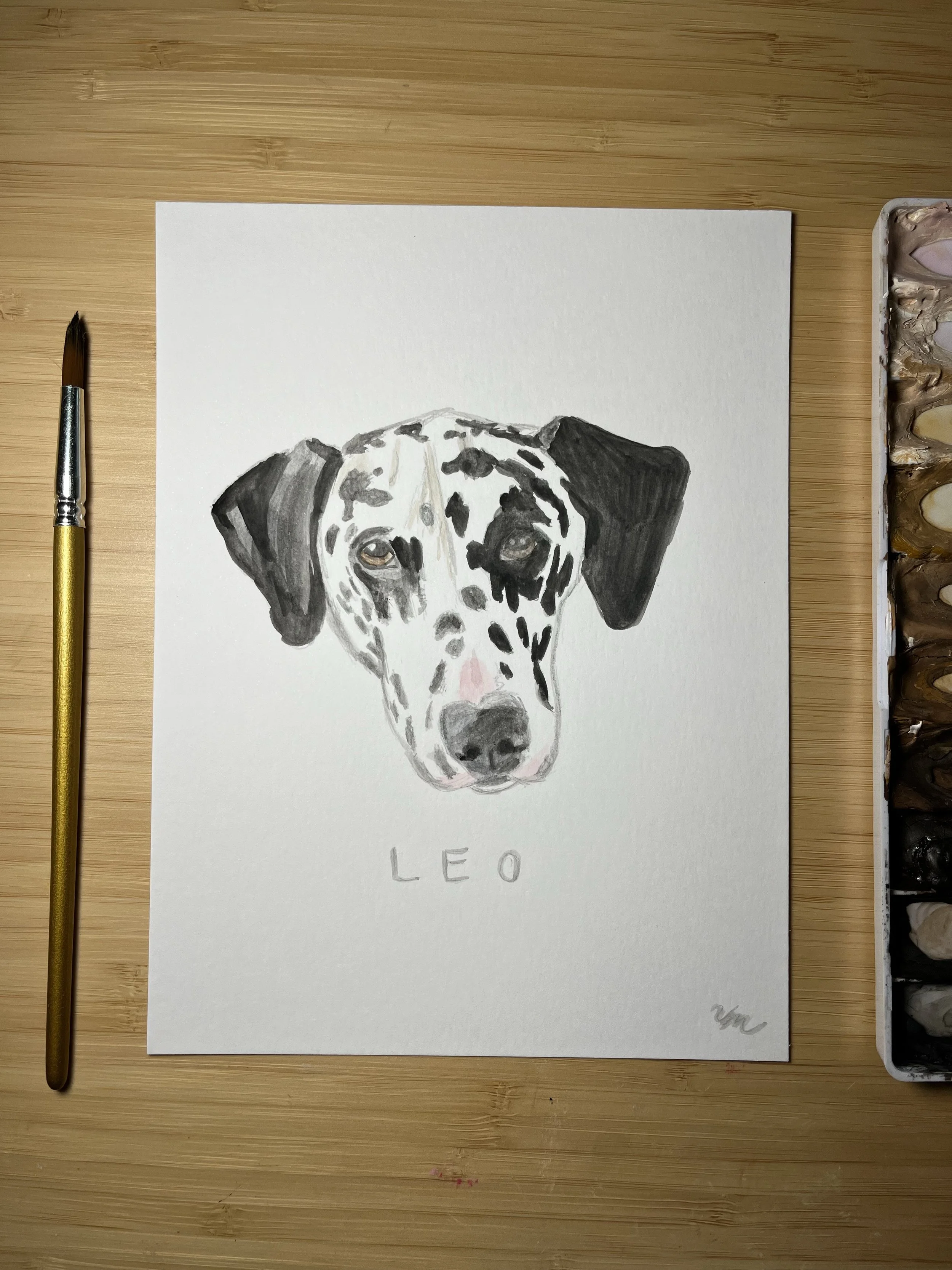 Watercolor Dog Painting