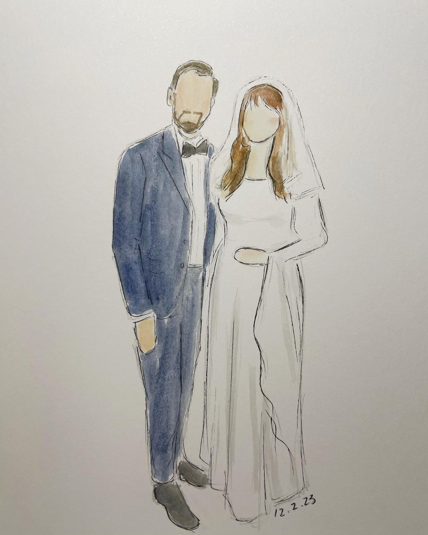 Tiffany + Harrison 

So much fun painting in Austin back in December for these two and their guests at @justinessecrethouse 

#liveguestpainting #liveguestportraits #liveguestillustration #watercolorguestportraits #livepainting #austinwedding