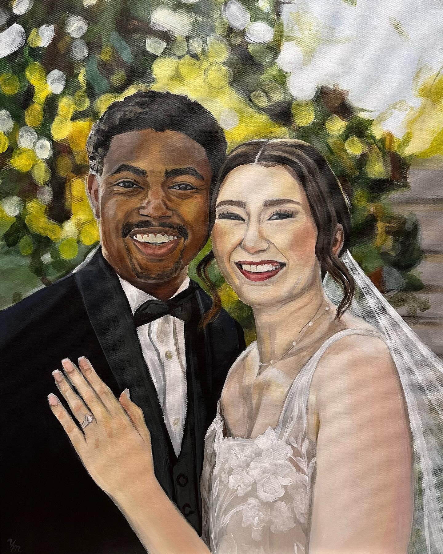 My first ever up close wedding portrait and I have to say&hellip;I&rsquo;m OBSESSED with how it turned out! I enjoyed the process and getting to paint for this beautiful couple. 

#sanantonioweddingpainter #texasweddingpainter #weddingpainting #weddi