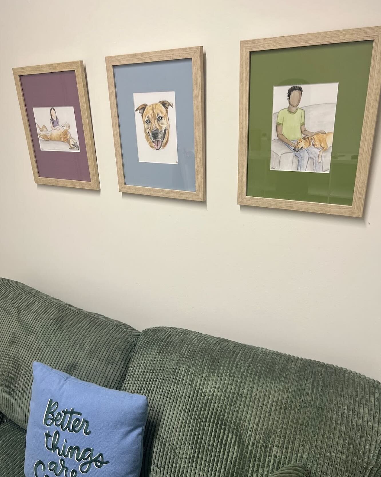 Getting to see the special pieces I create in their forever home makes my heart full 💜💙💚

This collection of watercolor paintings was for my client&rsquo;s therapy office. Her work also incorporates her precious pup Zoey, who was the focus of each