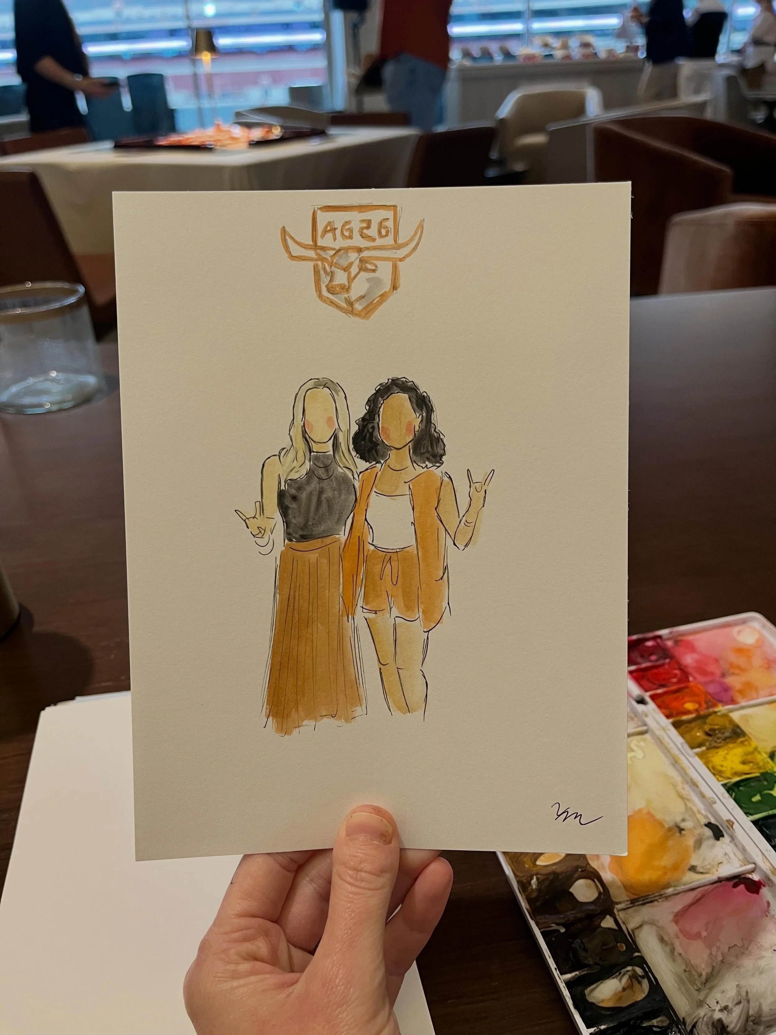 Back in May I had the honor to paint for a Recruiting Experience for UT! HOOK EM! 🧡🧡🧡

#austinweddingpainter #liveguestpainting #liveguestportraits #livepainting #ut