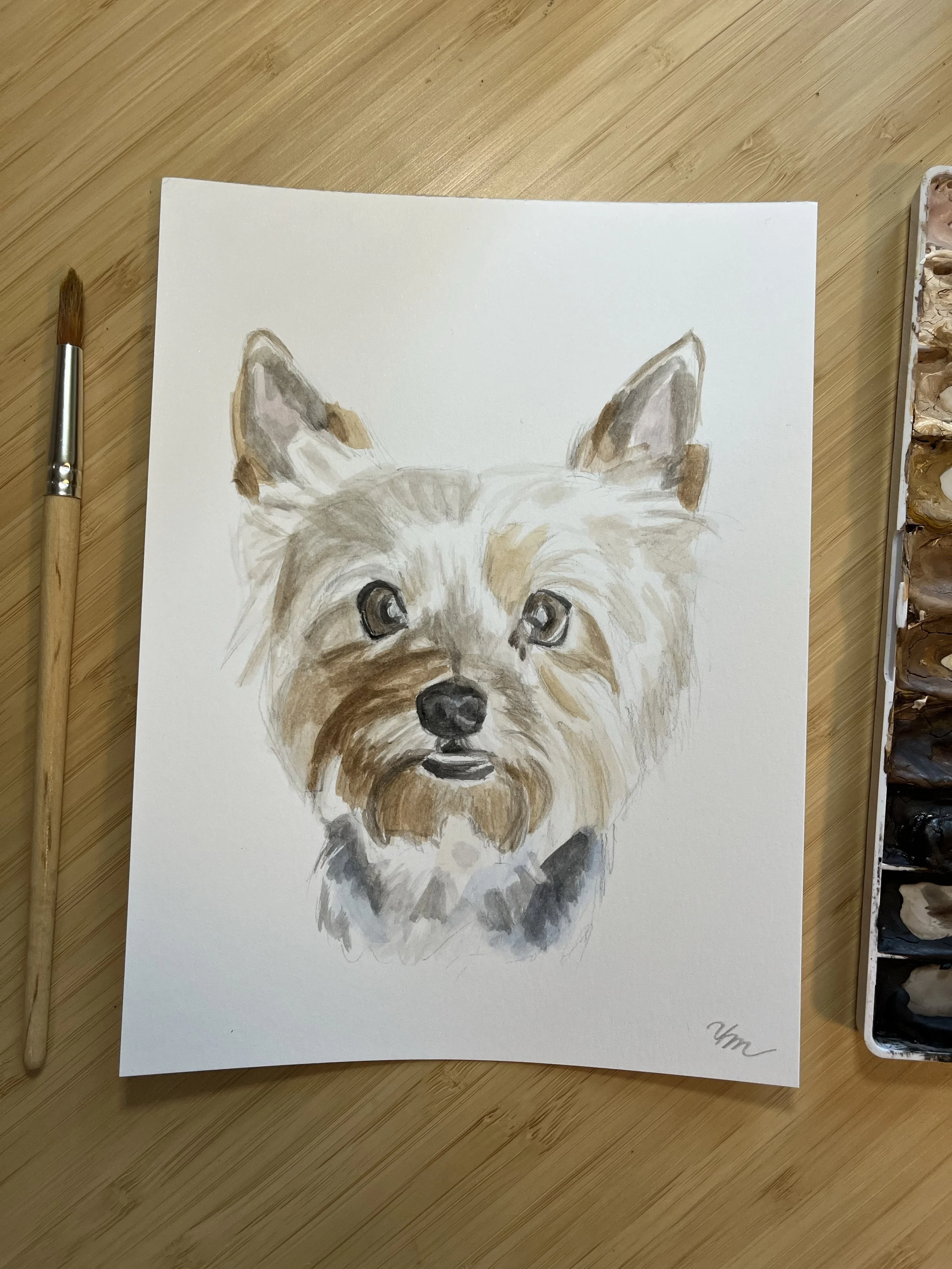 Watercolor Dog Painting
