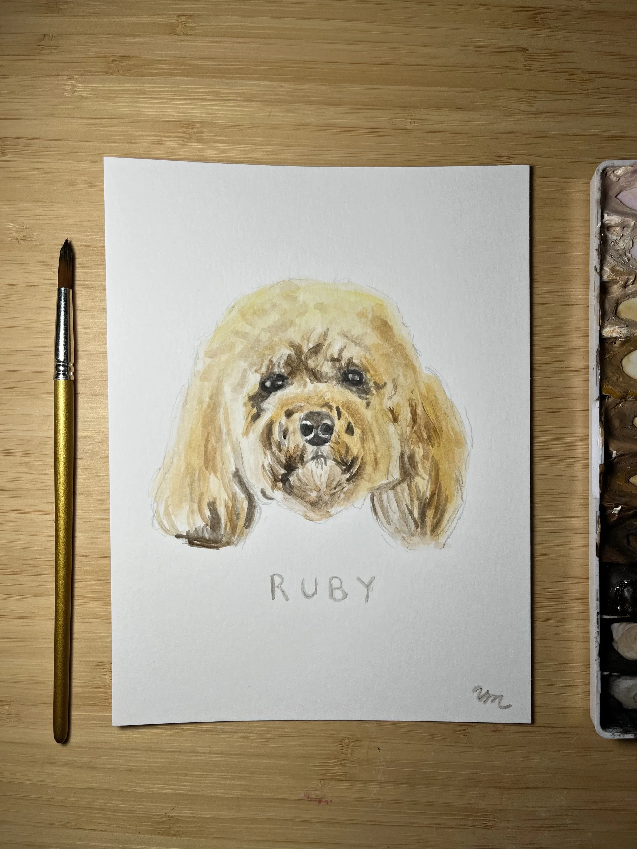 Watercolor Dog Painting