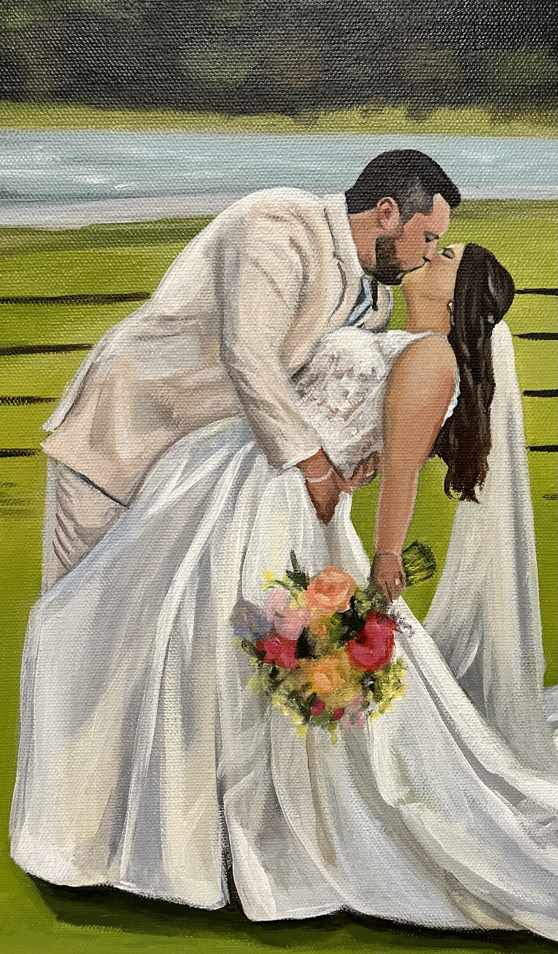 Live Wedding Painting First Kiss Ceremony  Austin San Antonio Dallas Houston