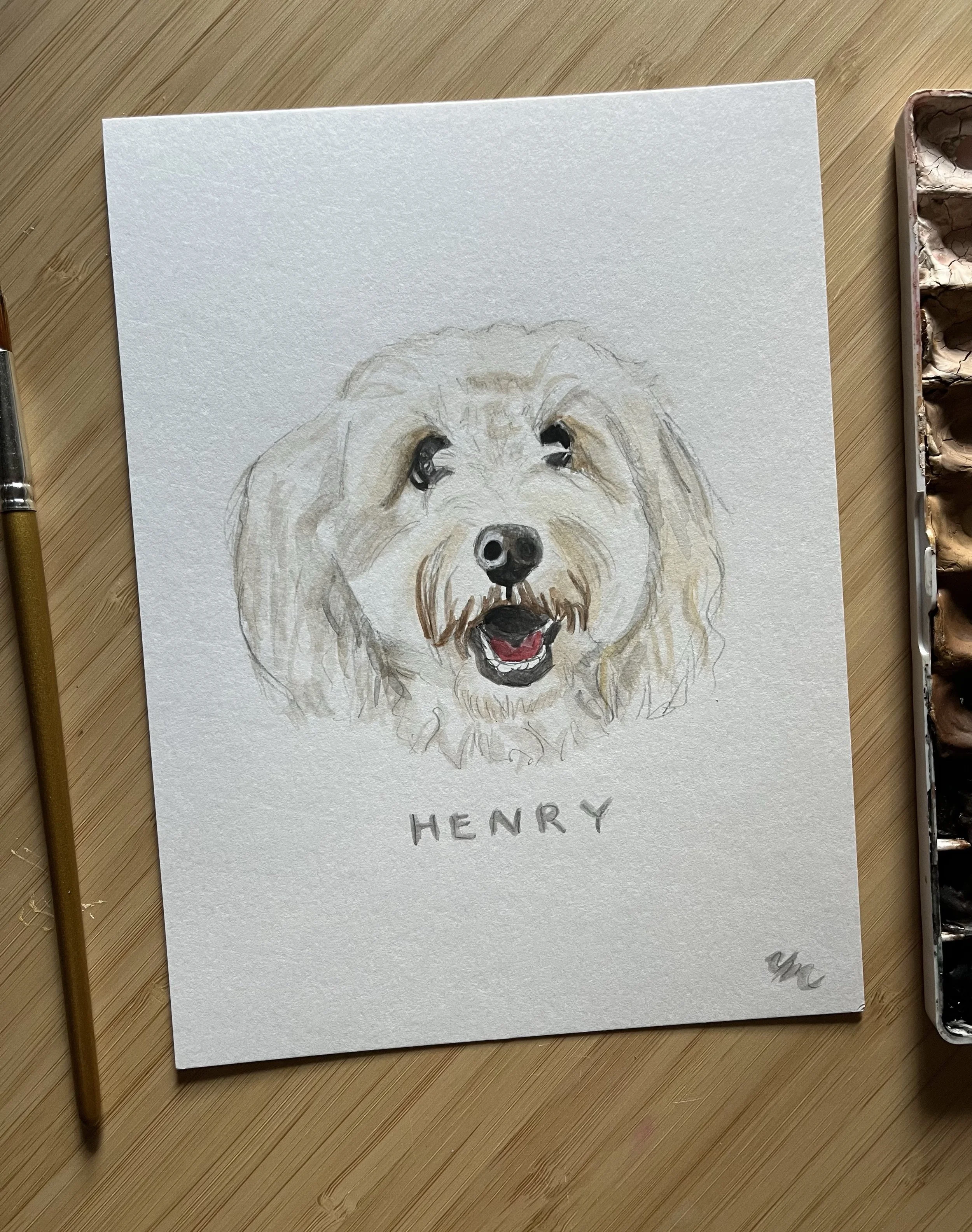 Watercolor Dog Painting