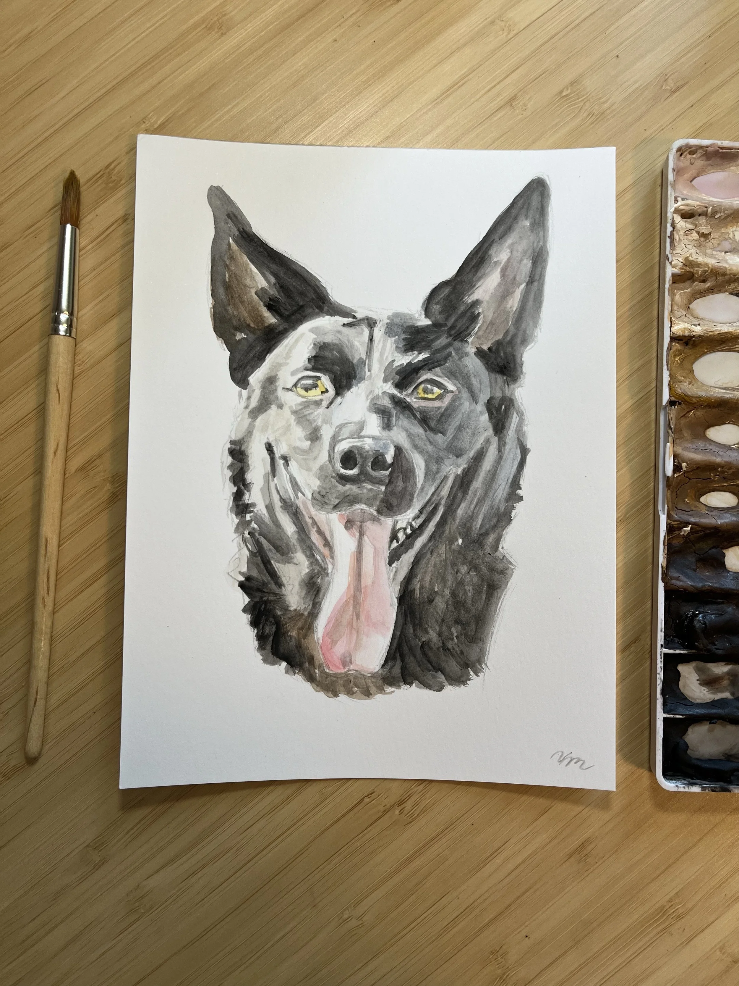 Watercolor Dog Painting