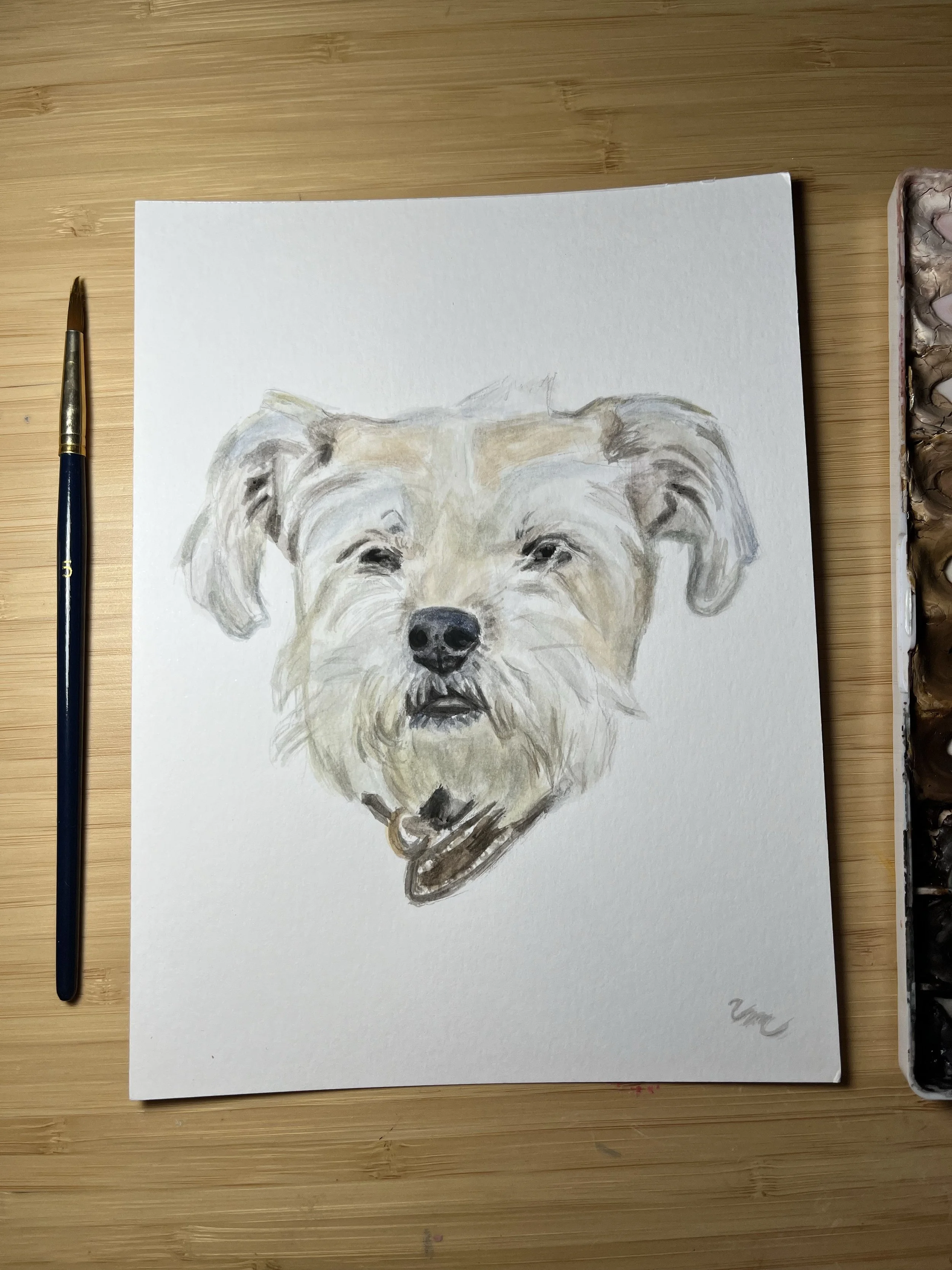 Watercolor Dog Painting