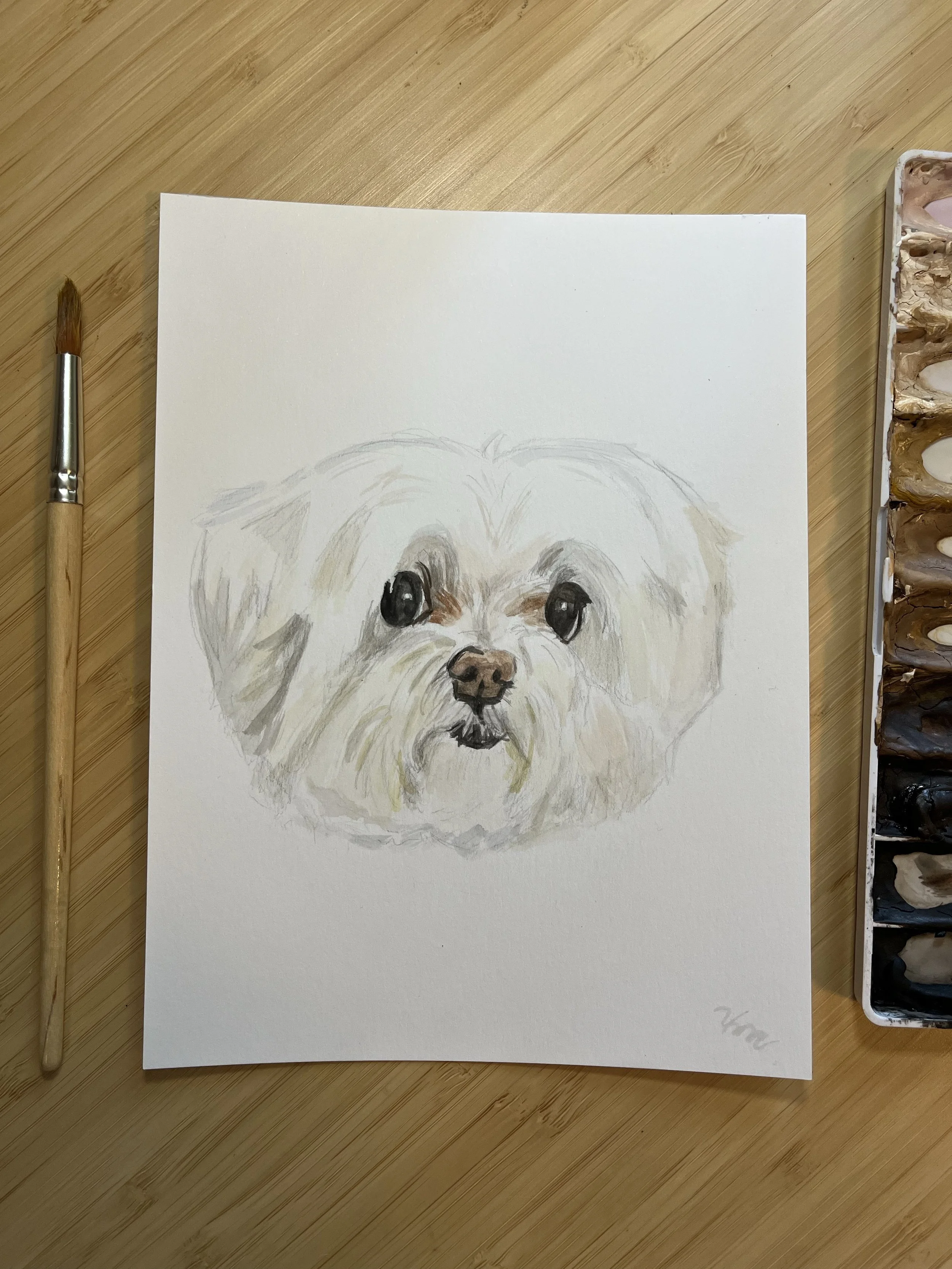 Watercolor Dog Painting